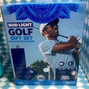 Bud Light Golf Gift Set W/Bluetooth Speaker, Club Towel, 20 Golf Fees, 2 Balls